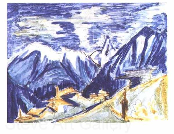 Ernst Ludwig Kirchner Staffelalp in the autumn Norge oil painting art